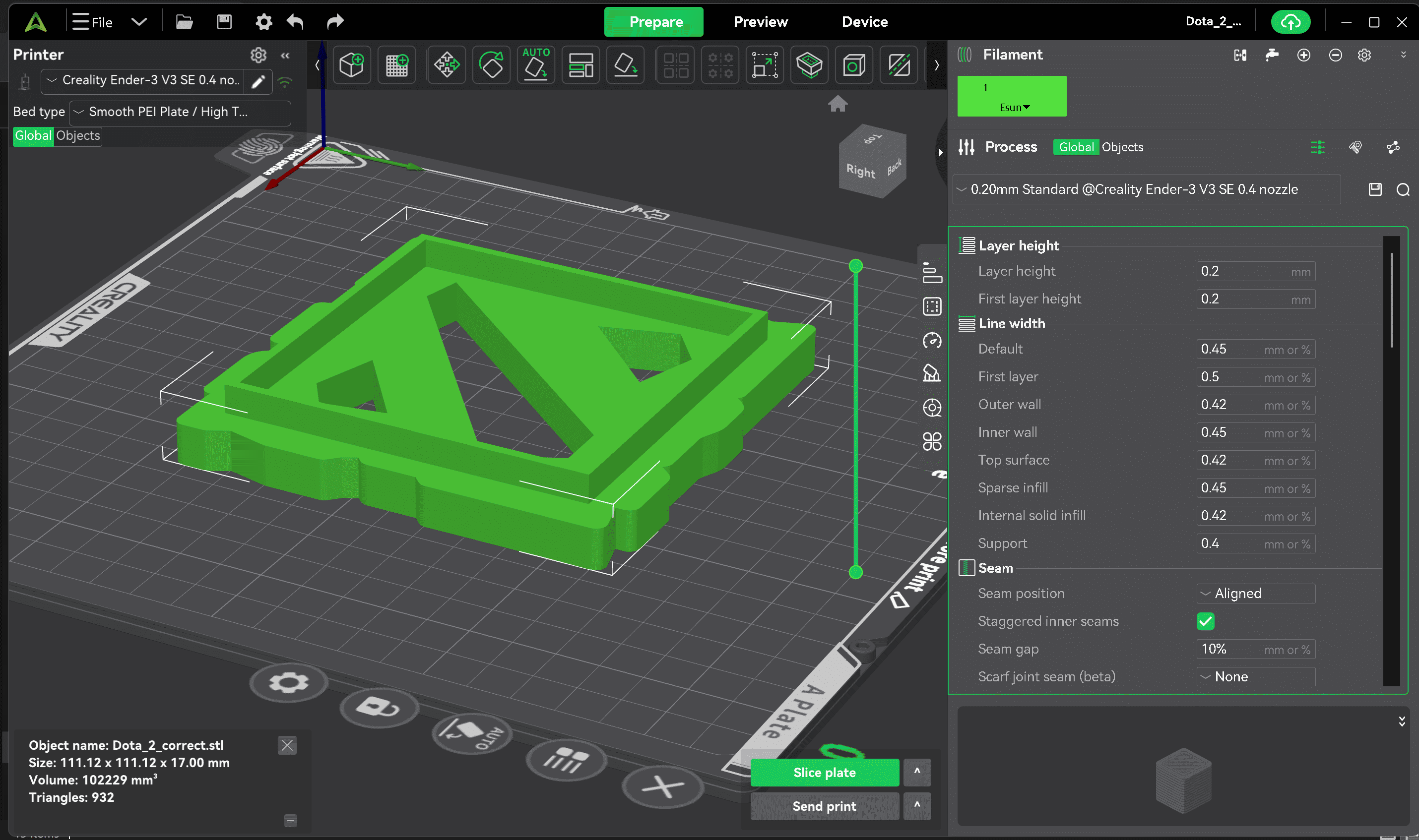 Creating a Dota 2 Reward (FreeCad -> Creality Print -> Manual assembly)